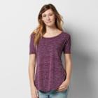 Women's Sonoma Goods For Life&trade; Marled Scoopneck Tee, Size: Small, Med Purple