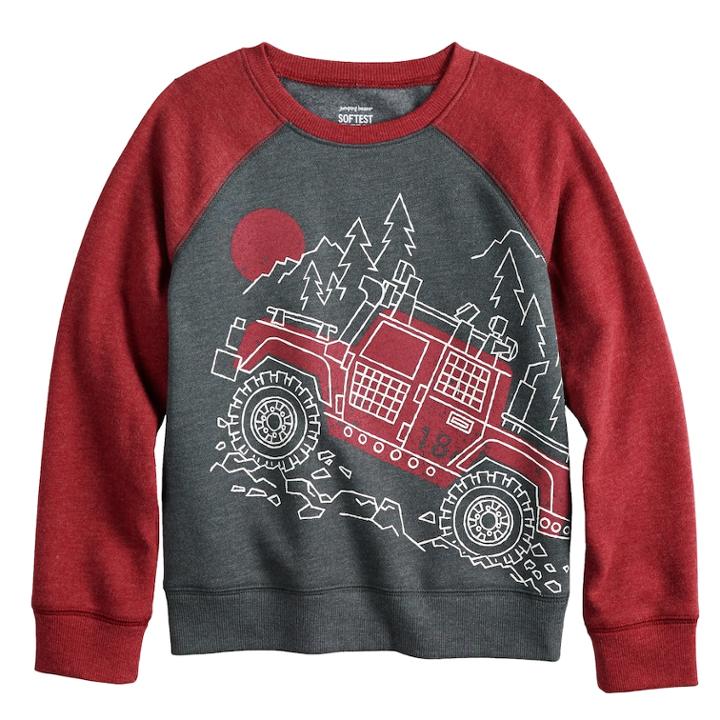 Boys 4-12 Jumping Beans&reg; Raglan Softest Fleece Sweatshirt, Size: 6, Med Grey