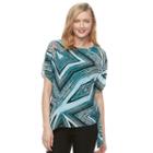 Women's Dana Buchman Chiffon Popover Top, Size: Large, Turquoise/blue (turq/aqua)