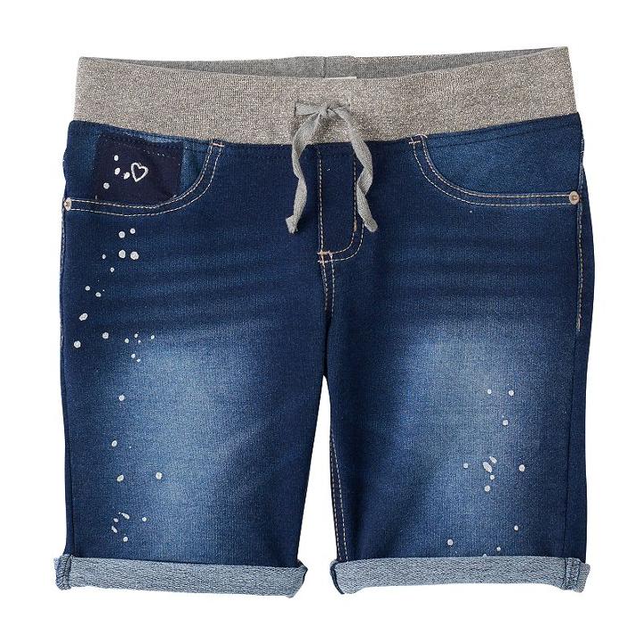 Girls 7-16 & Plus Size So&reg; Metallic Ribbed Waist Bermuda Shorts, Girl's, Size: 8, Blue