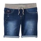 Girls 7-16 & Plus Size So&reg; Metallic Ribbed Waist Bermuda Shorts, Girl's, Size: 8, Blue