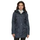 Women's Croft & Barrow&reg; Hooded Drawstring Anorak Jacket, Size: Medium, Blue (navy)