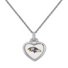 Baltimore Ravens Heart Pendant Necklace, Women's, Size: 18, White