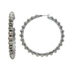 Simply Vera Vera Wang Studded Nickel Free Hoop Earrings, Women's, Black