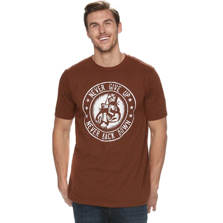 Big & Tall Sonoma Goods For Life&trade; Never Give Up Never Back Down Boxing Tee, Men's, Size: 3xb, Dark Red