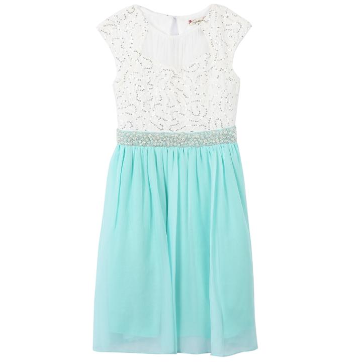 Girls 7-16 Speechless Fit & Flare Knee Length Dress, Size: 16, White