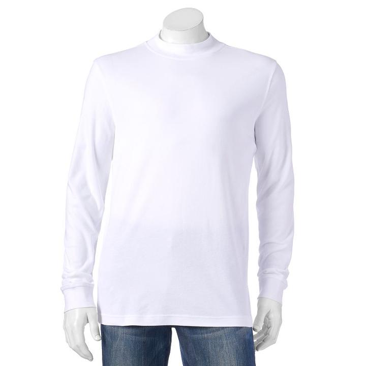 Big & Tall Croft & Barrow&reg; Classic-fit Interlock Mockneck Tee, Men's, Size: Xl Tall, White