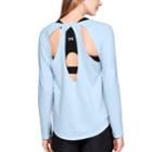 Women's Under Armour Pindot Open Back Long Sleeve Top, Size: Xs, Turquoise/blue (turq/aqua)