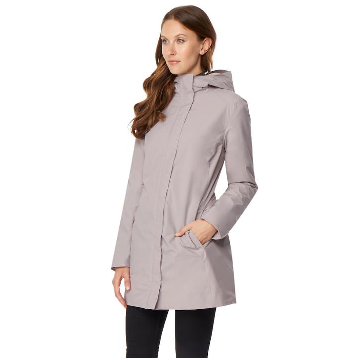 Women's Heat Keep Dynamic Storm Tech Hooded Long Rain Jacket, Size: Medium, Purple