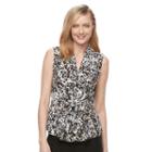 Women's Dana Buchman Tie-front Crepe Top, Size: Xl, White