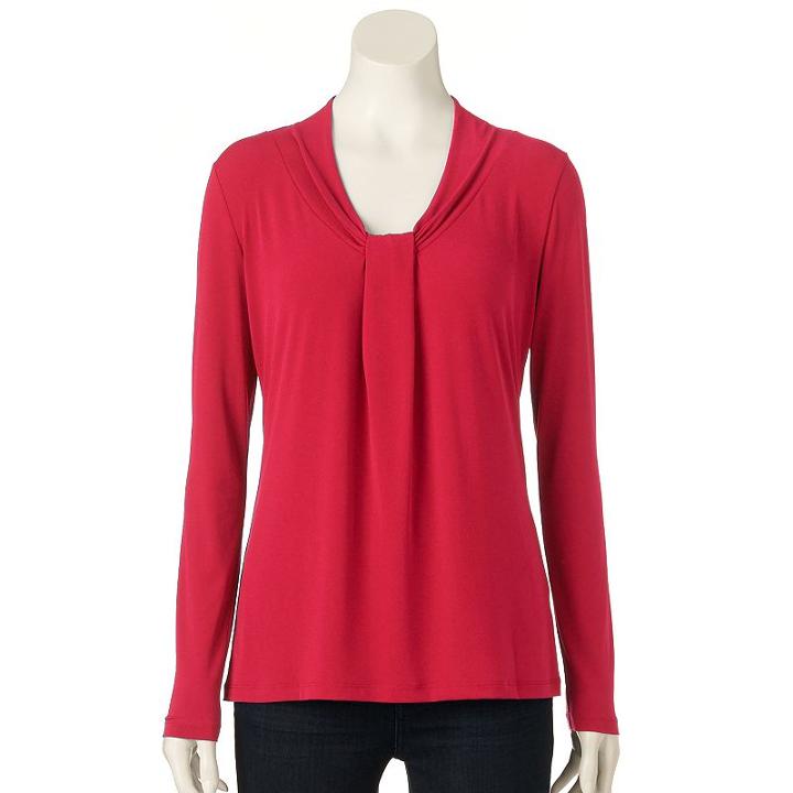 Women's Dana Buchman Knot-front Top, Size: Xs, Med Red