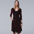 Women's Simply Vera Vera Wang Burnout Velvet Dress, Size: Large, Red