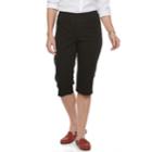 Women's Croft & Barrow&reg; Pull-on Polished Skimmer Capris, Size: 16, Black
