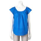 Women's Lc Lauren Conrad Pleated Poplin Top, Size: Xxl, Blue