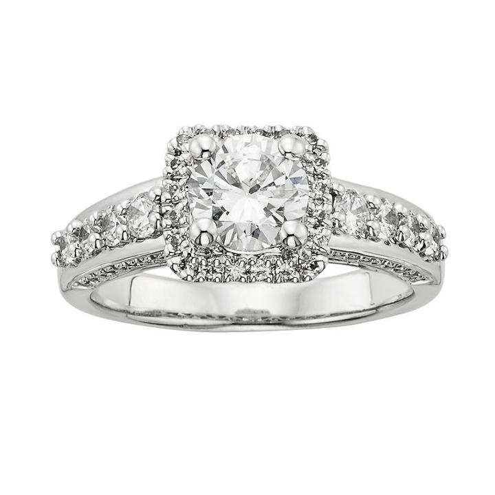 Round-cut Igl Certified Diamond Frame Engagement Ring In 14k White Gold (1 3/4 Ct. T.w.), Women's, Size: 6