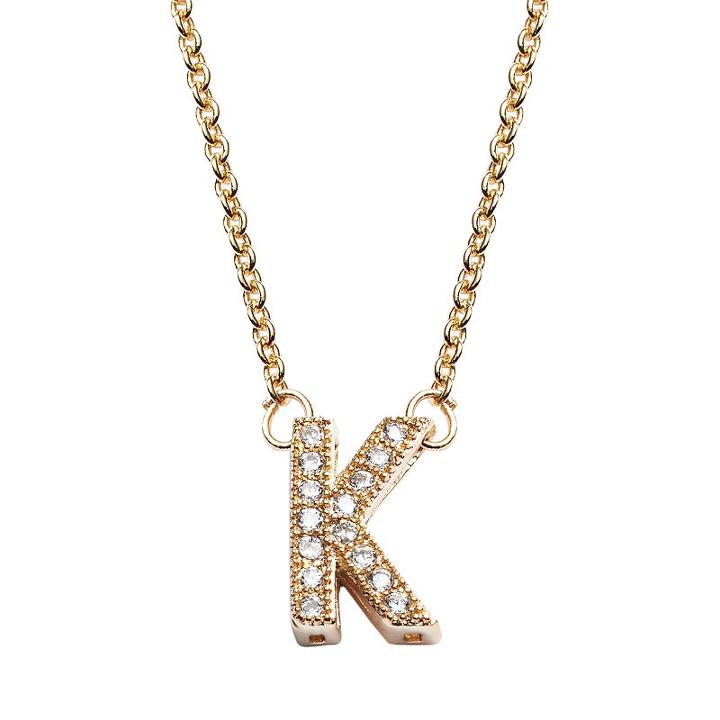 The Silver Lining 14k Gold Over Brass Cubic Zirconia Initial Pendant, Women's, Size: 18, Yellow