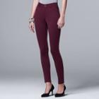 Women's Simply Vera Vera Wang Skinny Ponte Pants, Size: S Short, Red