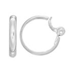Lc Lauren Conrad Flat Tube Nickel Free Clip On Hoop Earrings, Women's, Silver