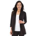 Women's Ab Studio Tiered Hem Cardigan, Size: Xlrg Av/rg, Black
