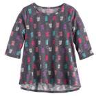 Girls 4-10 Jumping Beans&reg; Patterned Top, Size: 10, Grey
