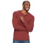 Men's Sonoma Goods For Life&trade; Classic-fit Flexwear Henley, Size: Large, Med Red