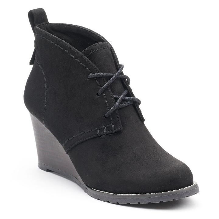 So&reg; Blog Women's Wedge Ankle Boots, Size: Medium (8.5), Black