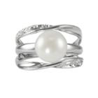 Sterling Silver Freshwater Cultured Pearl Galaxy Ring, Women's, Size: 7, White