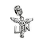 Logoart Sterling Silver Lpn Caduceus Nurse Charm, Women's, Grey