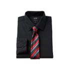 Men's Apt. 9&reg; Slim-fit Dress Shirt & Tie Set, Size: S 32-33, Black