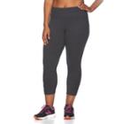 Plus Size Tek Gear&reg; Ruched-leg Capri Yoga Leggings, Women's, Size: 2xl, Dark Grey