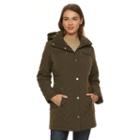Women's Gallery Hooded Quilted Zip-front Jacket, Size: Small, Green