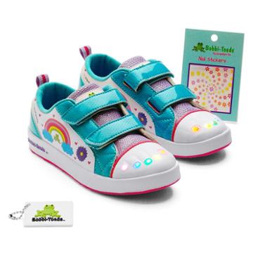Bobbi-toads Cloud Nine Girls' Light-up Sneakers With Stickers, Girl's, Size: Medium (1), Blue