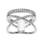 Brilliance X & Bar Ring With Swarovski Crystals, Women's, Size: 7, White