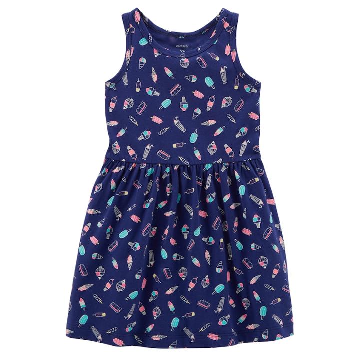 Girls 4-8 Carter's Tank Dress, Size: 7, Blue Print