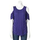 Women's Apt. 9&reg; Solid Cold-shoulder Tee, Size: Xl, Drk Purple