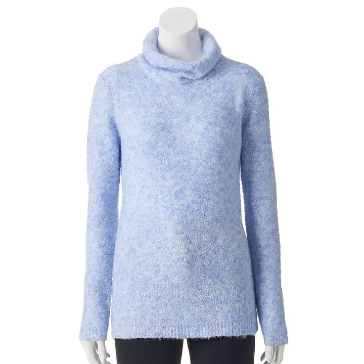 Women's Sonoma Goods For Life&trade; Boucle Turtleneck Sweater, Size: Small, Blue