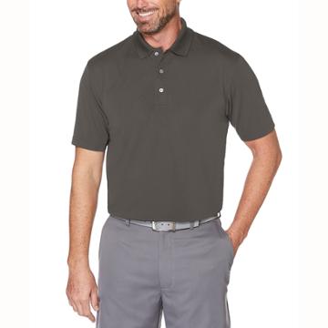 Men's Grand Slam Textured Polo, Size: Large, Med Grey