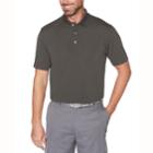 Men's Grand Slam Textured Polo, Size: Large, Med Grey