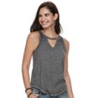 Women's Rock & Republic&reg; Choker Neck Tank, Size: Xs, Med Grey