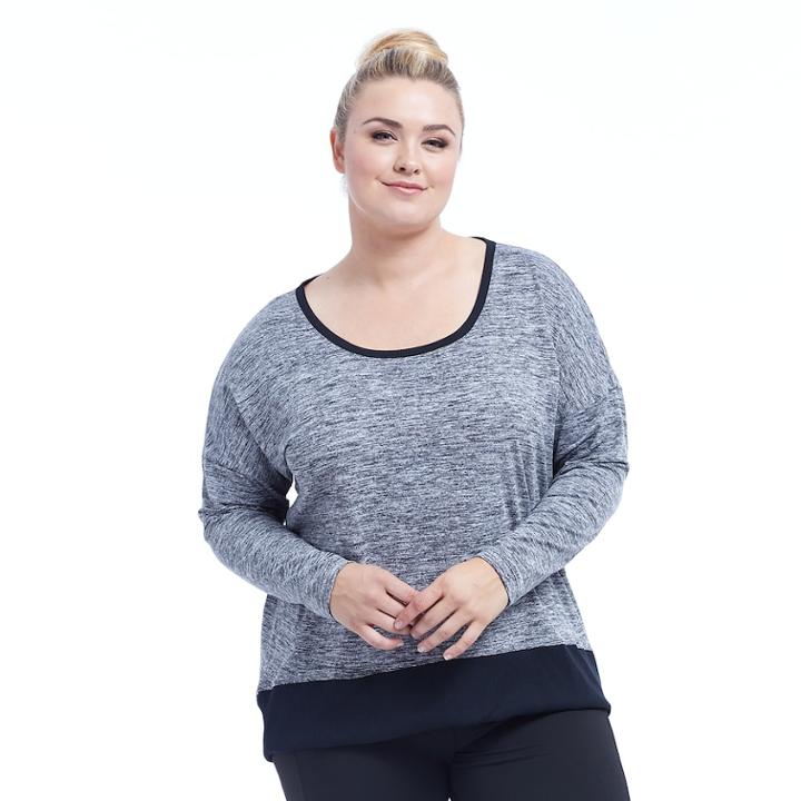 Plus Size Balance Collection Alexa Long Sleeve Top, Women's, Size: 3xl, Oxford