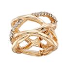Hammered Crisscross Stretch Ring, Women's, Gold