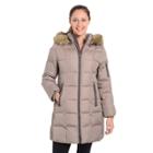 Women's Fleet Street Down Faux-fur Trim Jacket, Size: Small, Dark Brown