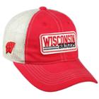Adult Top Of The World Wisconsin Badgers Patches Adjustable Cap, Med Red