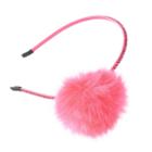 Girls 4-16 Faux Fur Pom Headband, Med Pink