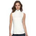 Women's Croft & Barrow&reg; Sleeveless Mockneck Top, Size: Medium, Natural