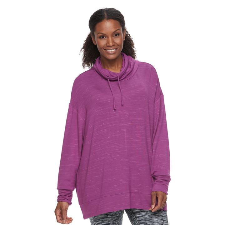 Plus Size Tek Gear&reg; Cowlneck Pullover Top, Women's, Size: 3xl, Med Purple