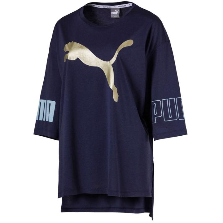 Women's Puma Modern Sport Logo Graphic Tee, Size: Small, Blue