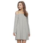 Juniors' Love, Fire Knit Off The Shoulder Dress, Girl's, Size: Xs, Med Grey
