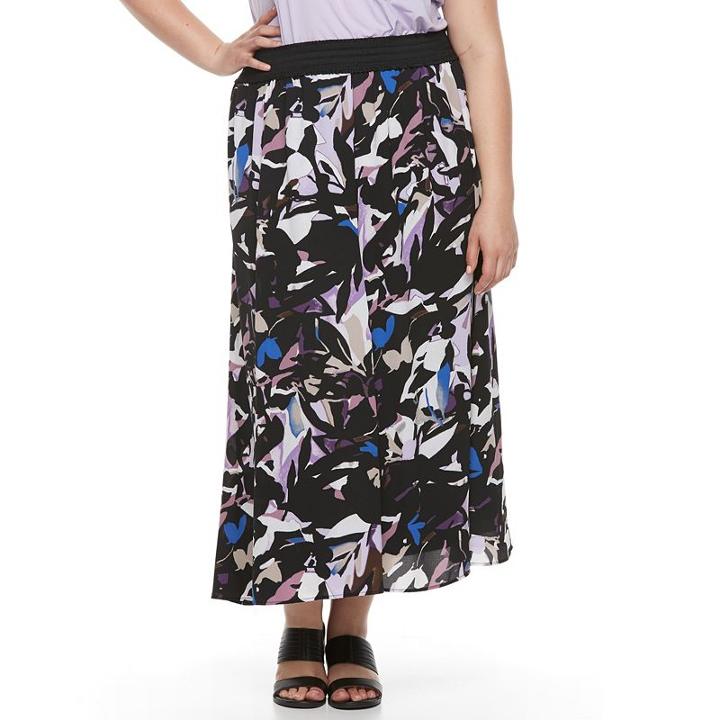 Plus Size Dana Buchman Crepe Maxi Skirt, Women's, Size: 3xl, Ovrfl Oth