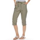 Petite Croft & Barrow&reg; Embellished Sheeting Capris, Women's, Size: Xl Petite, Green